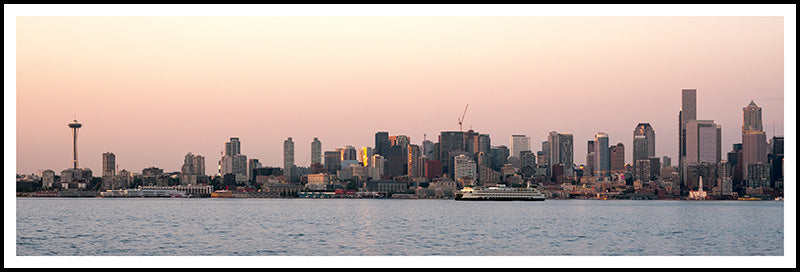 Seattle Waterfront Serene Sunset - Panoramic Crop