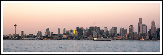 Seattle Waterfront Serene Sunset - Panoramic Crop